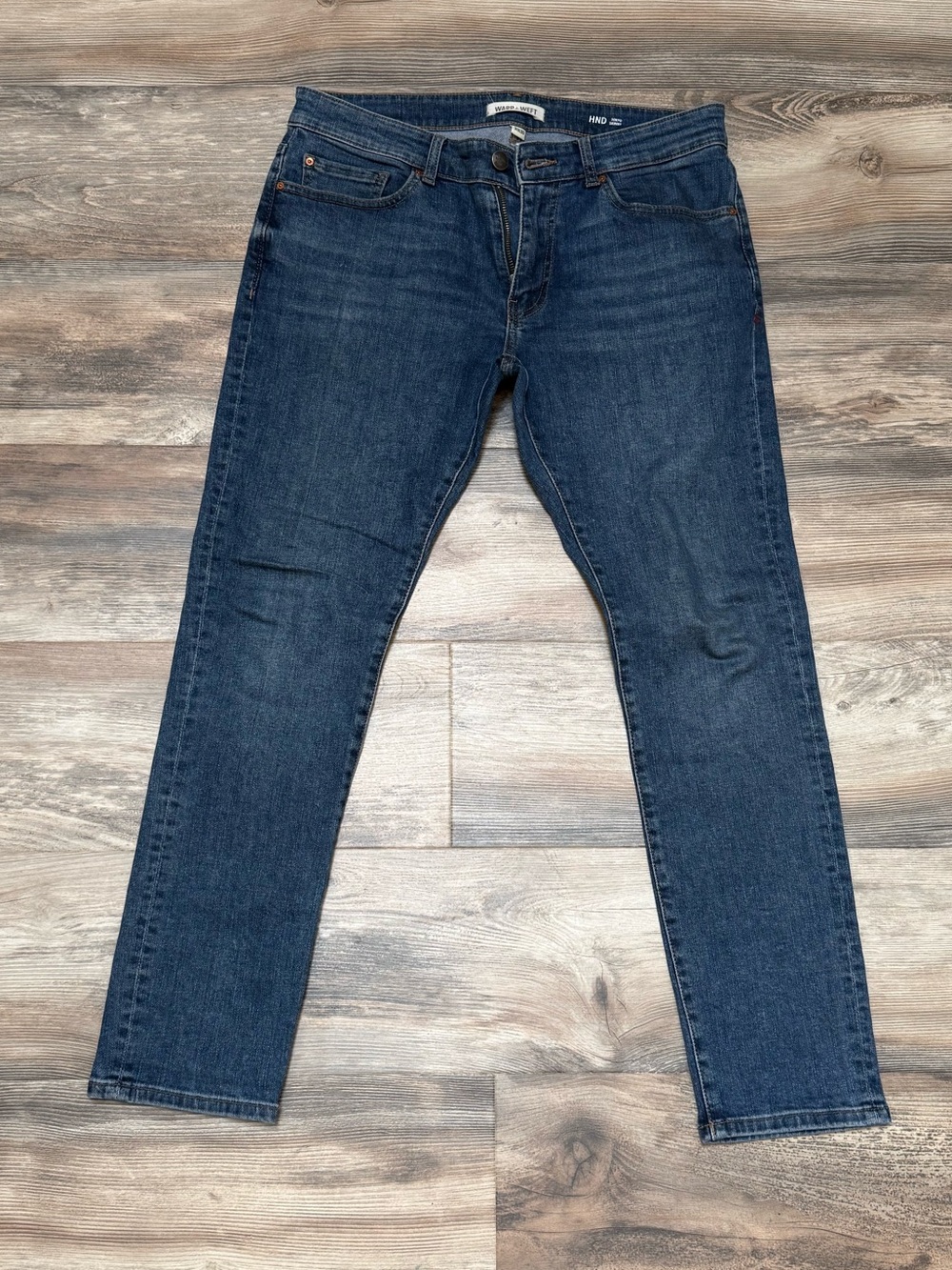 Warp + Weft HND Tokyo Skinny Jeans Men’s 31x30 Dark Blue Stretch Denim